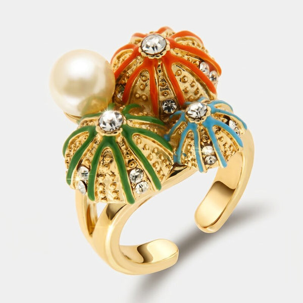 Anello in Metallo con ricci colorati - BYSIMON gioielli