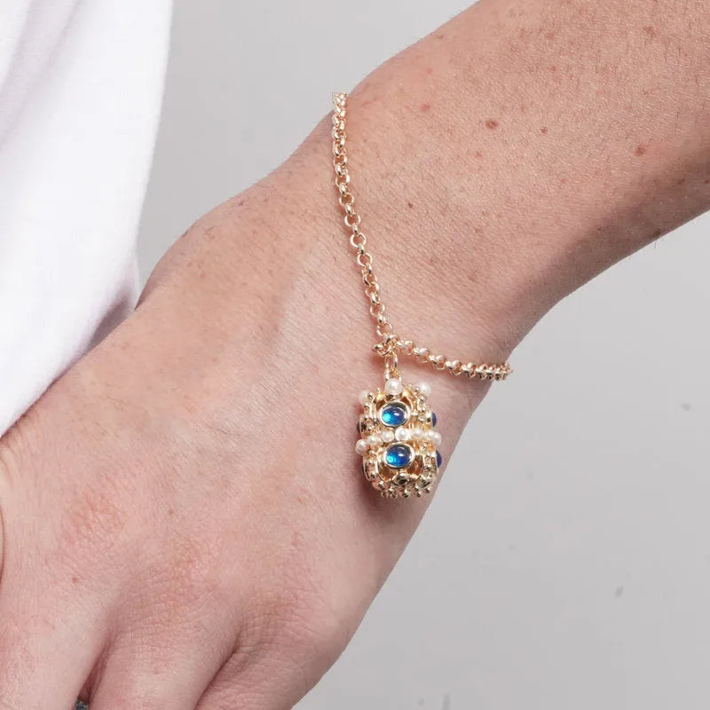 Bracciale in Metallo doppia corona blu