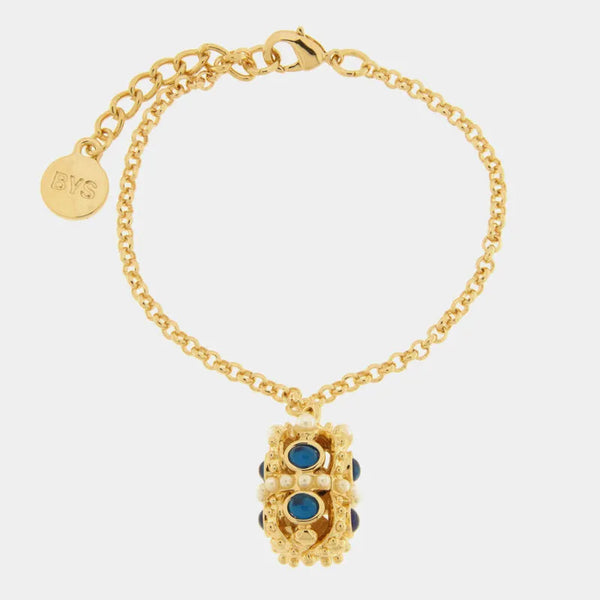 Bracciale in Metallo doppia corona blu - BYSIMON gioielli