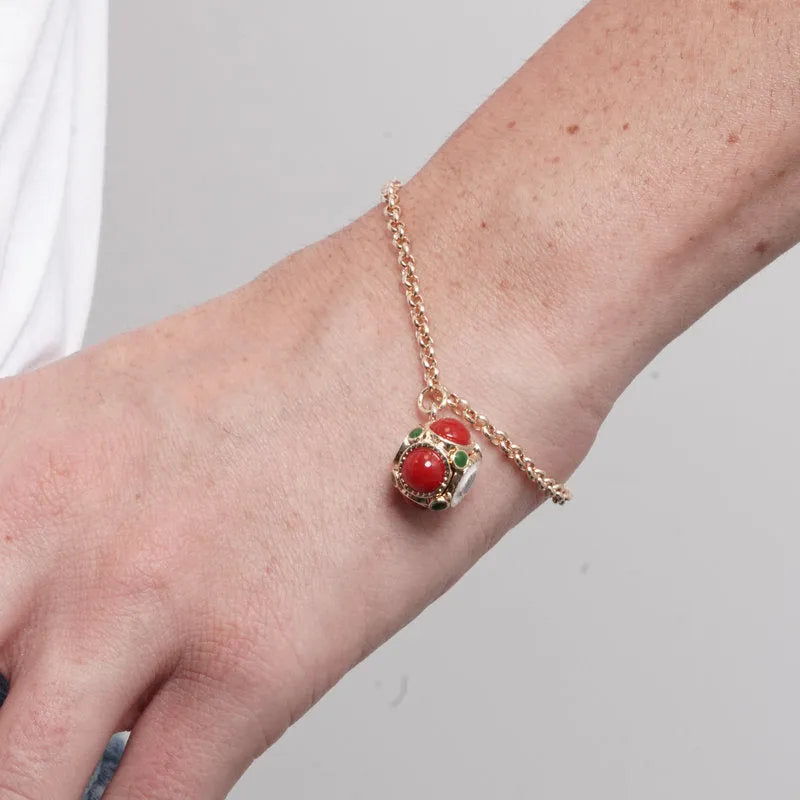 Bracciale in Metallo cubo rosso - BYSIMON gioielli