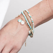 Bracciale in Metallo set turchese con fiore, conchiglia e cuore