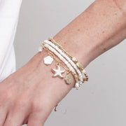 Bracciale in Metallo set bianco con stella marina e cuore