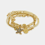 Bracciale in Metallo set bianco con stella marina e cuore - BYSIMON gioielli