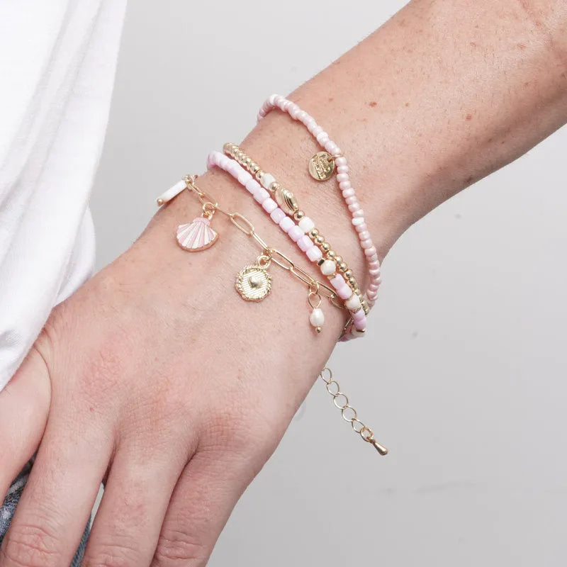 Bracciale in Metallo set rosa con conchiglie AMOVENEZIA - gioiello BySimon