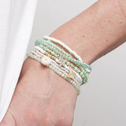Bracciale in Metallo set verde e bianco con farfalla e margherita