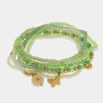 Bracciale in Metallo set verde e bianco con farfalla e margherita - BYSIMON gioielli
