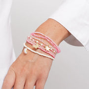 Bracciale in Metallo set rosa con margherita