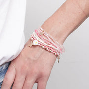 Bracciale in Metallo set bianco e rosa con margherita