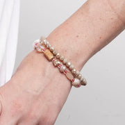 Bracciale in Metallo set con cristalli grigi e rossi