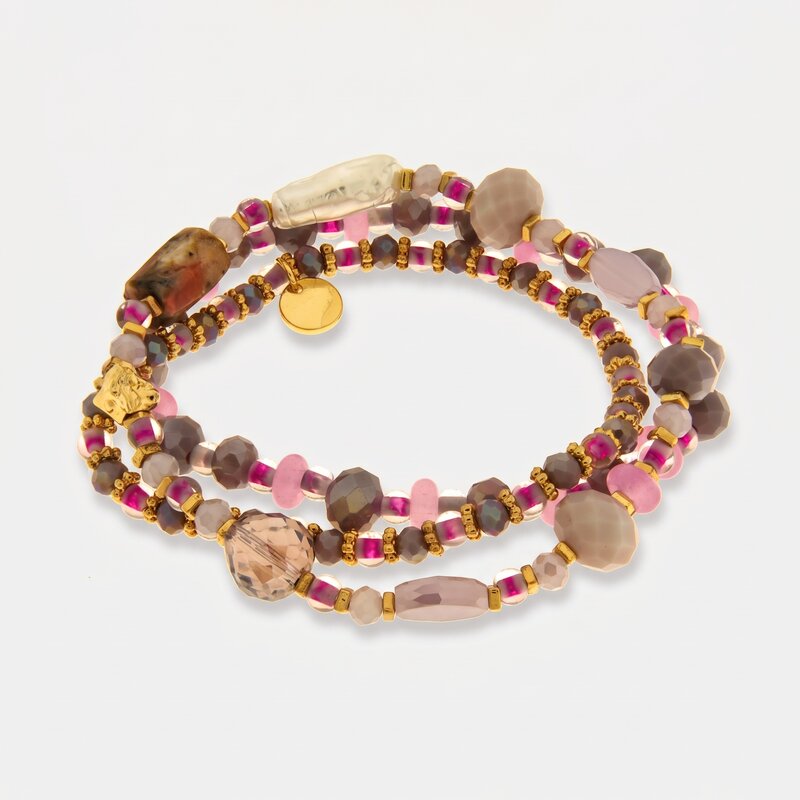 Bracciale in Metallo set cristalli colorati - BYSIMON gioielli