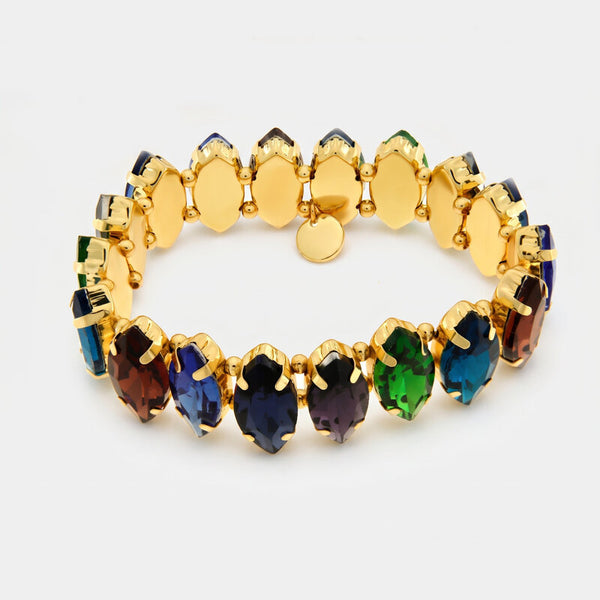 Bracciale in Metallo cristalli colorati - BYSIMON gioielli
