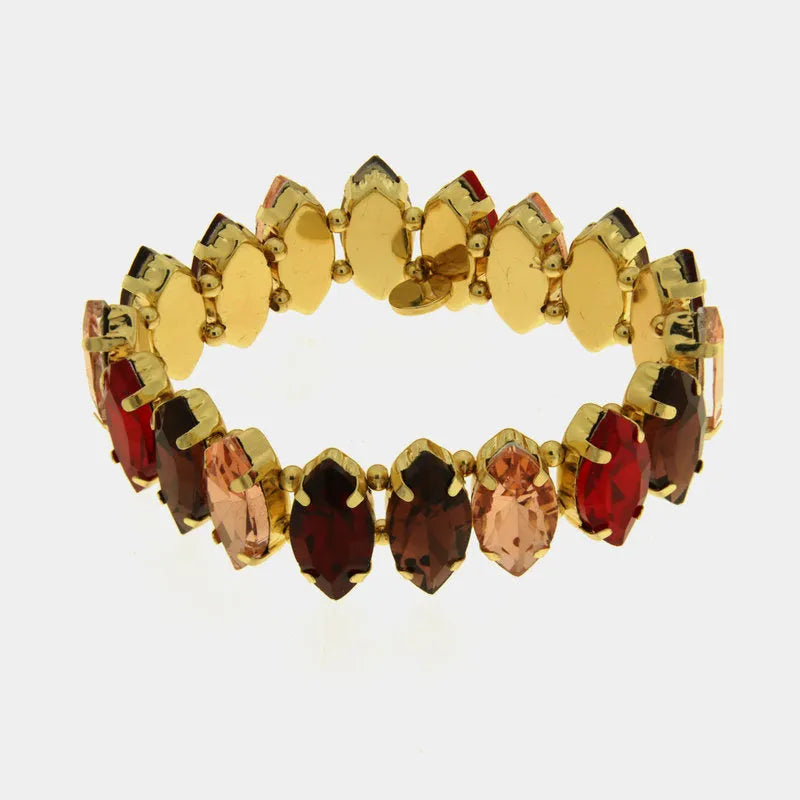 Bracciale in Metallo cristalli colorati