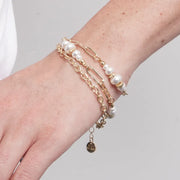 Bracciale in Metallo multicatena con perle