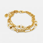 Bracciale in Metallo multicatena con perle - BYSIMON gioielli