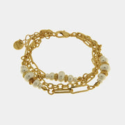 Bracciale in Metallo multicatena con perle