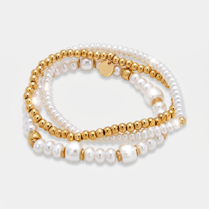 Bracciale in Metallo set con perle - BYSIMON gioielli