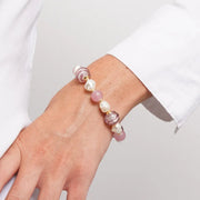 Bracciale in Metallo cristalli di Murano rosa