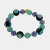 Bracciale in Metallo cristalli di Murano blu e verdi
