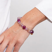 Bracciale in Metallo cristalli di Murano viola e marroni