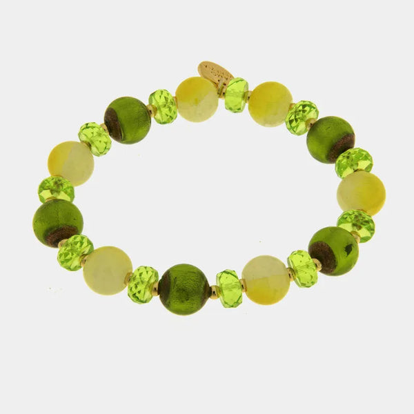 Bracciale in Metallo cristalli art glass verdi - BYSIMON gioielli