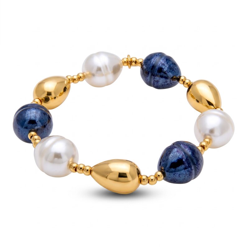 Bracciale in Metallo perle e sfere - BYSIMON gioielli