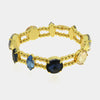 Bracciale in Metallo multifilo con cristalli blu