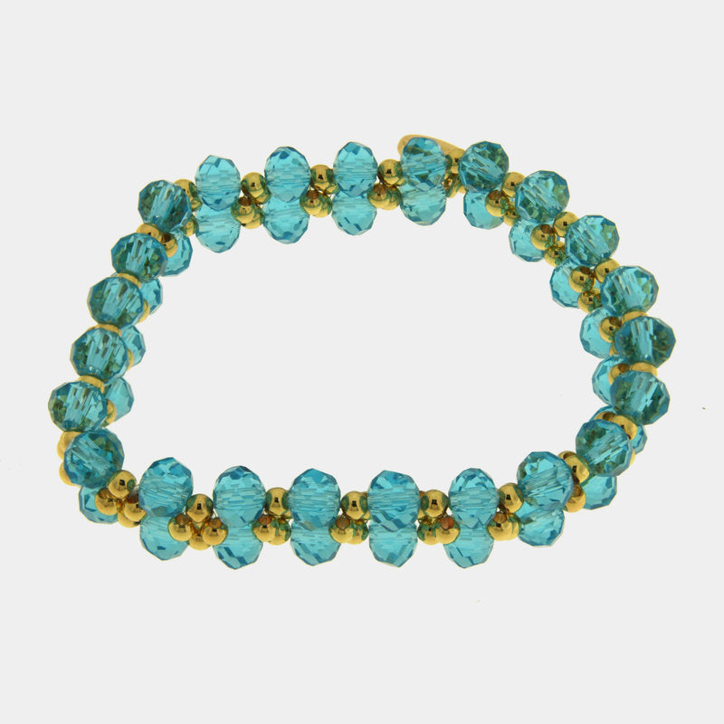 Bracciale in Metallo cristalli azzurri