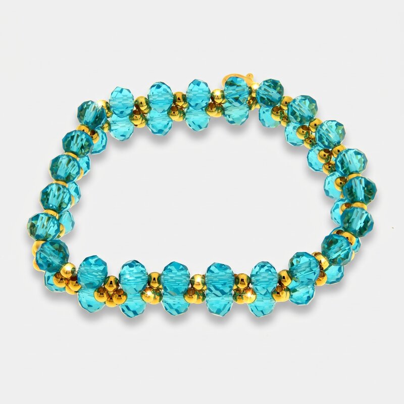 Bracciale in Metallo cristalli azzurri - BYSIMON gioielli