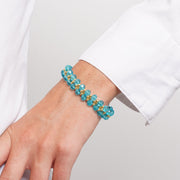 Bracciale in Metallo cristalli azzurri