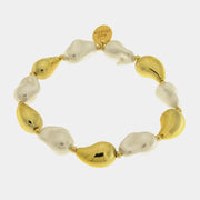 Bracciale in Metallo perle irregolari e gocce