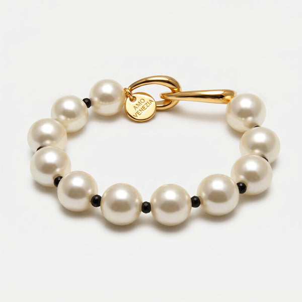 Bracciale in Metallo perle grandi - BYSIMON gioielli