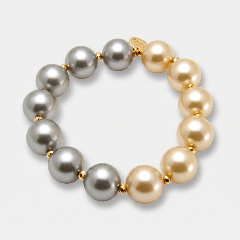 Bracciale in Metallo con perle - BYSIMON gioielli