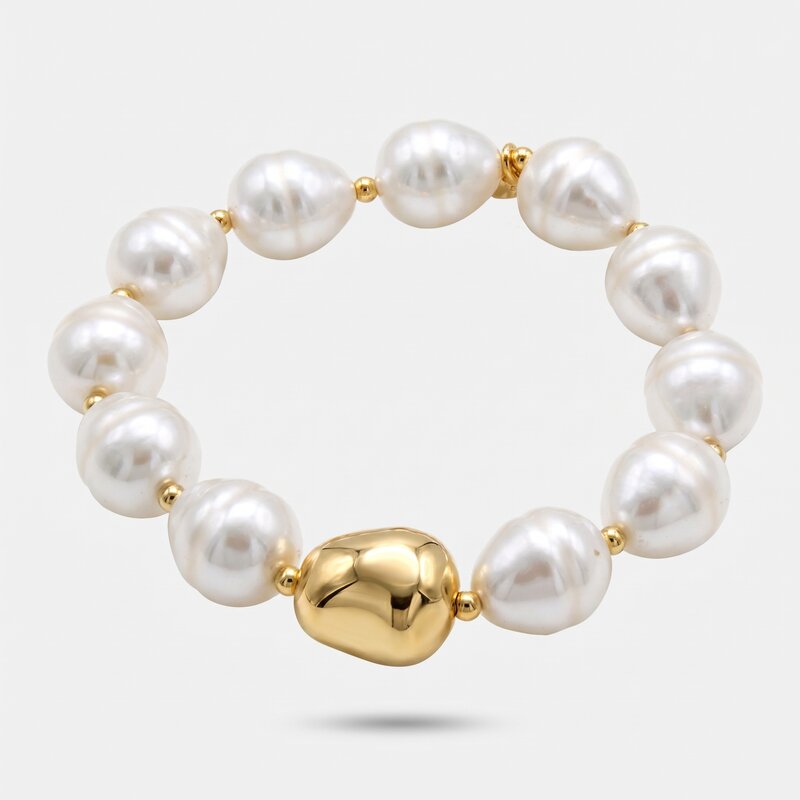 Bracciale in Metallo perle grandi - BYSIMON gioielli