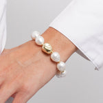 Bracciale in Metallo perle grandi - BYSIMON gioielli