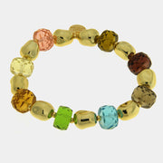 Bracciale in Metallo perle e cristalli colorati