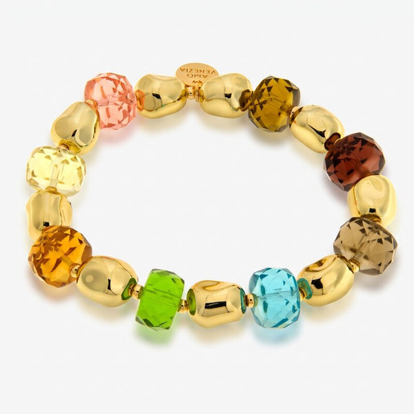 Bracciale in Metallo perle e cristalli colorati AMOVENEZIA - gioiello BySimon
