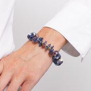 Bracciale in Metallo cristalli blu e marroni