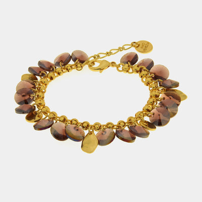 Bracciale in Metallo cristalli marroni