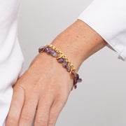 Bracciale in Metallo cristalli marroni