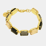 Bracciale in Metallo cristalli neri e perle