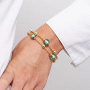 Bracciale in Metallo cristalli di Murano verdi