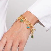 Bracciale in Metallo cerchi intrecciati con cristalli di Murano