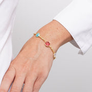 Bracciale in Metallo cristalli colorati