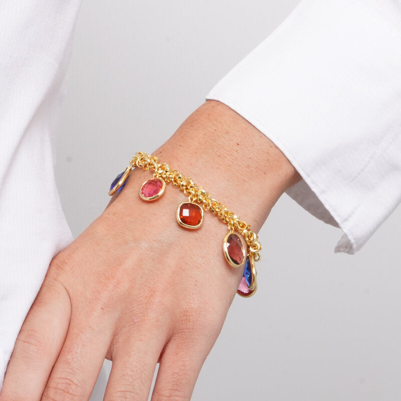 Bracciale in Metallo cristalli colorati pendenti AMOVENEZIA - gioiello BySimon