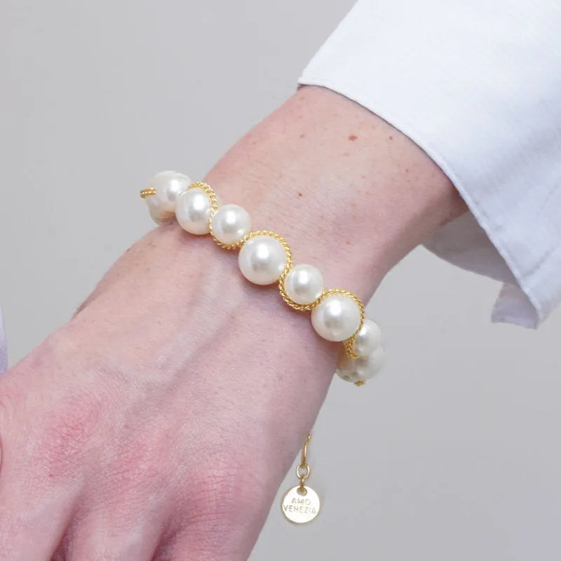 Bracciale in Metallo con perle