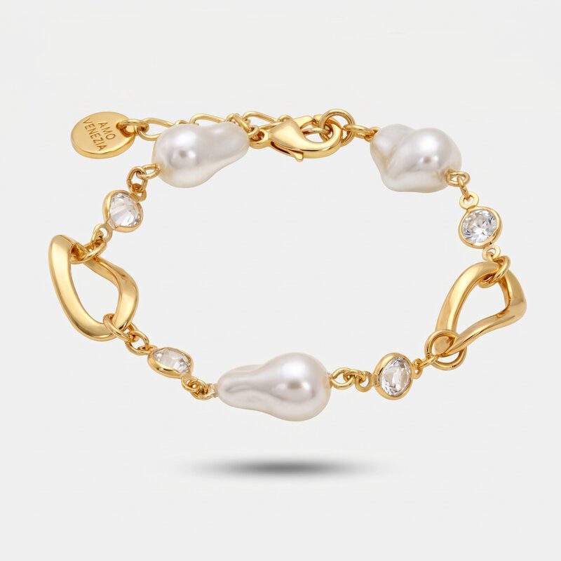 Bracciale in Metallo perle irregolari - BYSIMON gioielli