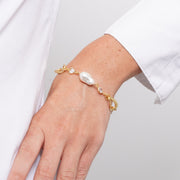 Bracciale in Metallo perle irregolari