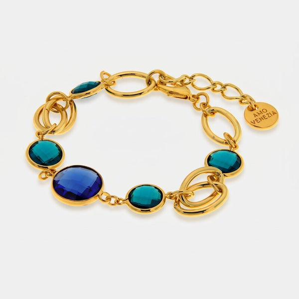Bracciale in Metallo cristalli blu - BYSIMON gioielli