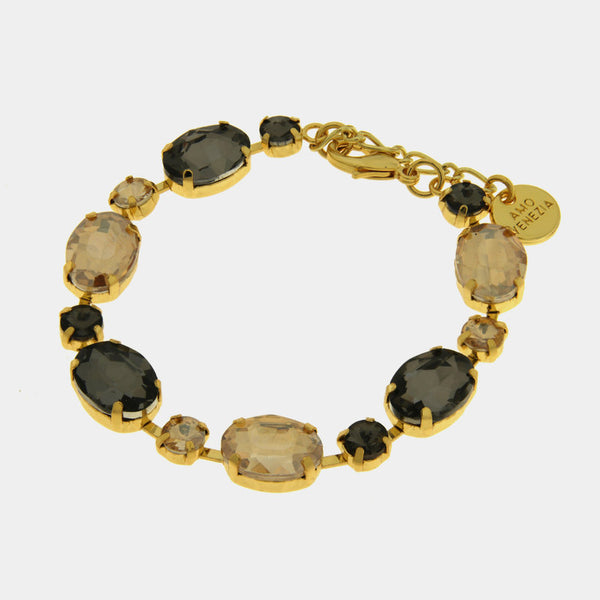 Bracciale in Metallo cristalli neri e gialli - BYSIMON gioielli