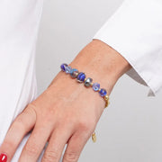 Bracciale in Metallo cristalli di Murano blu